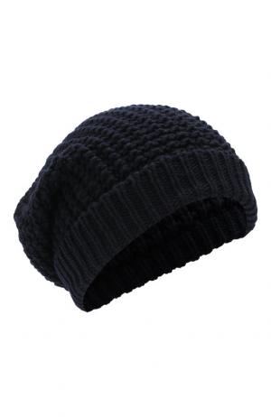 Шерстяная шапка фактурной вязки Inverni. Цвет: темно-синий