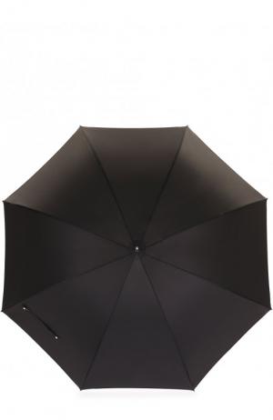 Зонт-трость с фигурной ручкой Pasotti Ombrelli. Цвет: черный