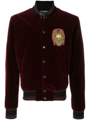 Куртка-бомбер с вышивкой Dolce & Gabbana. Цвет: красный