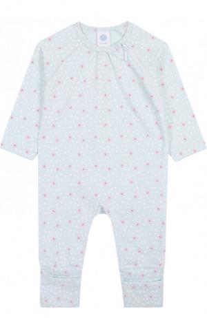 Хлопковая пижама с принтом Sanetta. Цвет: голубой