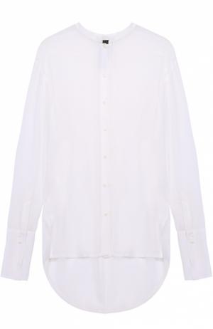 Шелковая полупрозрачная блуза с удлиненной спинкой Ilaria Nistri. Цвет: белый