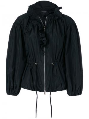 Куртка-бомбер с оборкой Giambattista Valli. Цвет: чёрный