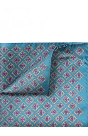 Шелковый платок с узором Eton. Цвет: бирюзовый