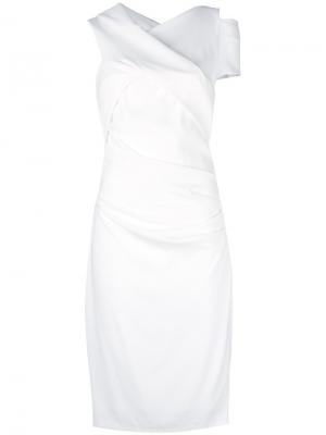 Асимметричное платье Talbot Runhof. Цвет: белый