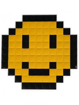 Наклейка Pixel Smiley Anya Hindmarch. Цвет: жёлтый и оранжевый
