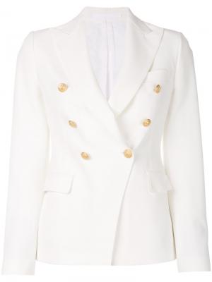 Двубортный пиджак Tagliatore. Цвет: белый
