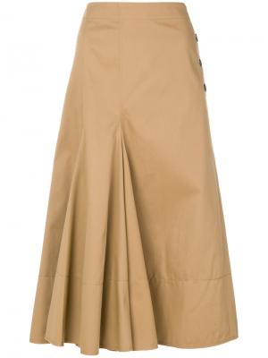 Плиссированная юбка Joseph. Цвет: коричневый