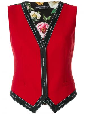 Жилет с логотипом Dolce & Gabbana. Цвет: красный