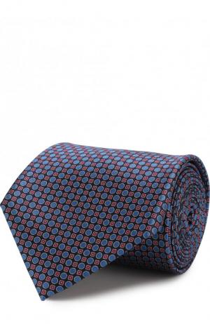 Комплект из шелкового галстука и платка Brioni. Цвет: темно-синий