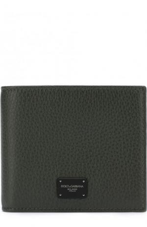Кожаное портмоне с отделениями для кредитных карт Dolce & Gabbana. Цвет: темно-зеленый