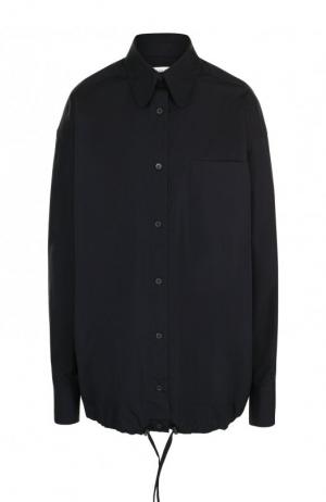 Хлопковая блуза со спущенным рукавом и накладным карманом Dries Van Noten. Цвет: черный