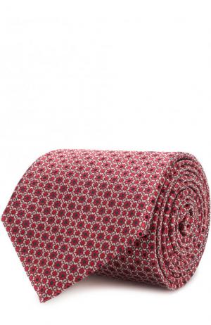 Шелковый галстук с узором Canali. Цвет: красный