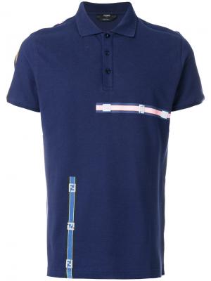 Рубашка-поло с контрастной отделкой Fendi. Цвет: синий