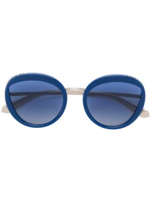 Массивные солнцезащитные очки Bulgari. Цвет: металлический