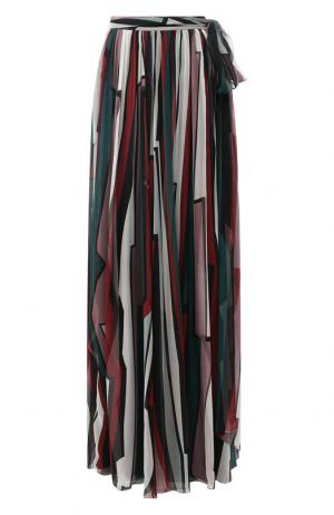 Шелковая юбка-макси с принтом Zuhair Murad. Цвет: разноцветный