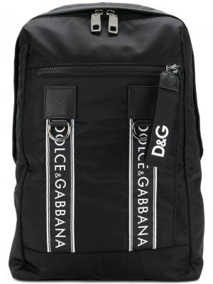 Рюкзак с логотипом на ремешках Dolce & Gabbana. Цвет: чёрный