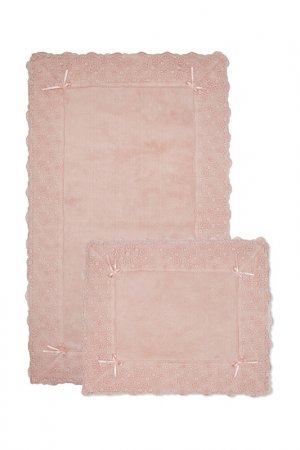 Комплект ковриков для ванной Maco Cotton. Цвет: бордовый