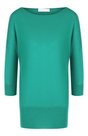 Однотонный пуловер из смеси кашемира и шелка Cruciani. Цвет: зеленый