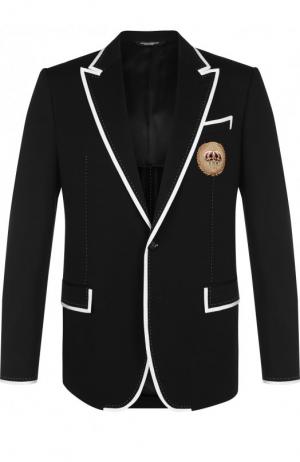 Однобортный пиджак с вышивкой Dolce & Gabbana. Цвет: черный