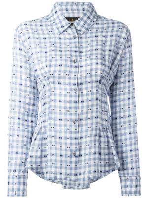 Рубашка со складками и вышивкой Vivienne Westwood Anglomania. Цвет: синий