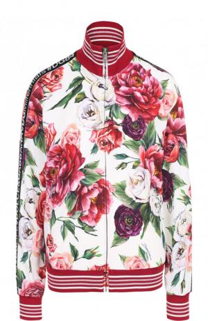 Кардиган c цветочным принтом и воротником-стойкой Dolce & Gabbana. Цвет: разноцветный
