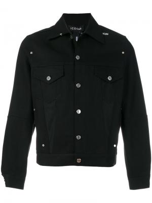 Джинсовая куртка с заклепками Icosae. Цвет: чёрный