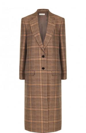 Пальто свободного кроя из смеси хлопка и льна Dries Van Noten. Цвет: коричневый