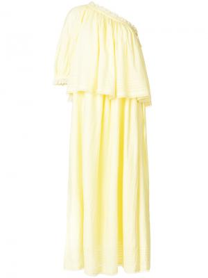 Длинное асимметричное платье Zadig & Voltaire. Цвет: жёлтый и оранжевый