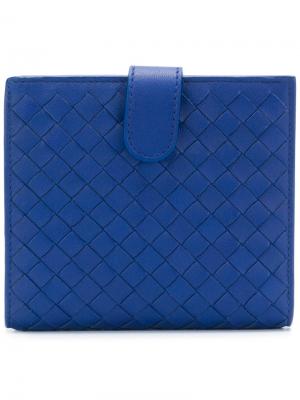 Текстурный кошелек Bottega Veneta. Цвет: синий