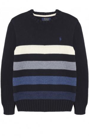Хлопковый пуловер в полоску Polo Ralph Lauren. Цвет: разноцветный
