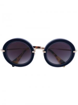 Круглые солнцезащитные очки Noir Miu Eyewear. Цвет: синий