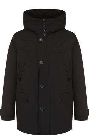Утепленная куртка на молнии с капюшоном Kenzo. Цвет: черный