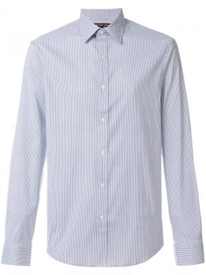 Рубашка на пуговицах с мелким узором Michael Kors Collection. Цвет: синий