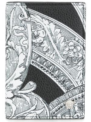 Бумажник  с принтом барокко Versace. Цвет: чёрный