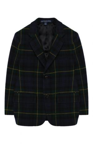 Шерстяной пиджак на двух пуговицах Polo Ralph Lauren. Цвет: зеленый