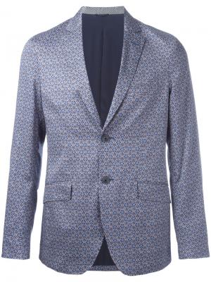 Пиджак с цветочным принтом Etro. Цвет: синий