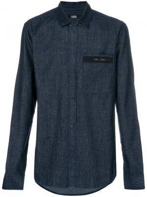 Джинсовая рубашка с логотипом Karl Lagerfeld. Цвет: синий