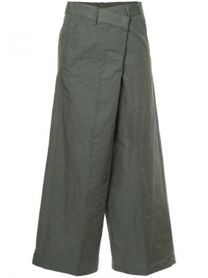 Укороченные широкие брюки 08Sircus. Цвет: серый