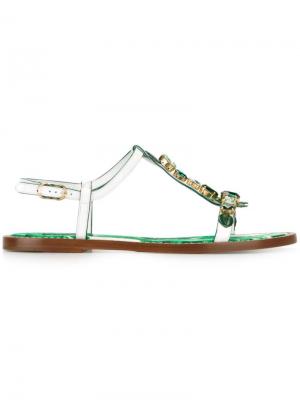 Декорированные сандалии Dolce & Gabbana. Цвет: белый