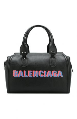 Кожаная дорожная сумка с плечевым ремнем Balenciaga. Цвет: черный