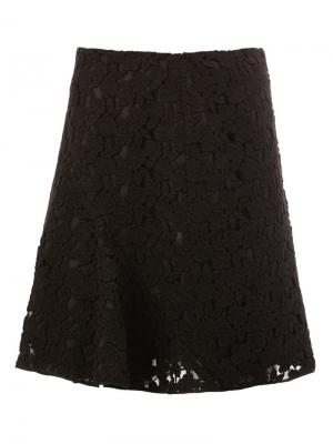 Кружевная юбка со складками Giambattista Valli. Цвет: чёрный