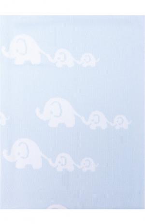 Хлопковое одеяло с принтом Kissy. Цвет: голубой