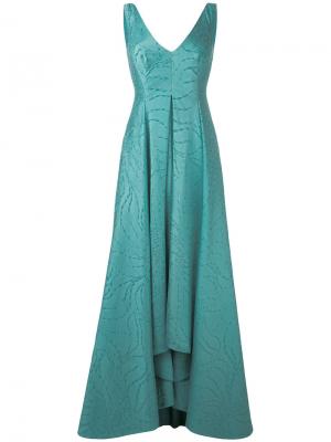 Вечернее платье с V-образным вырезом Talbot Runhof. Цвет: синий