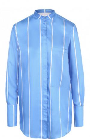 Блуза свободного кроя с воротником-стойкой Victoria, Victoria Beckham. Цвет: голубой