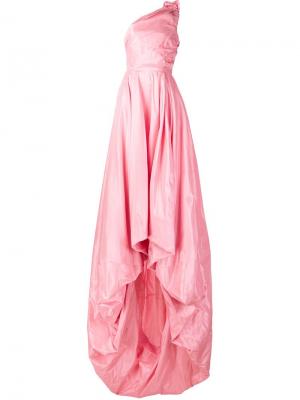Длинное платье на одно плечо Monse. Цвет: розовый и фиолетовый