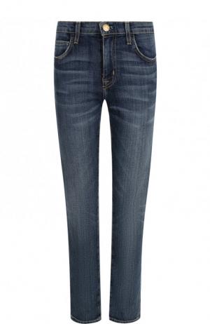 Укороченные джинсы с потертостями Current/Elliott. Цвет: синий
