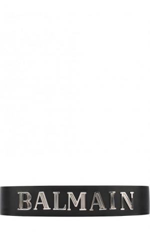 Кожаный ремень с логотипом бренда Balmain. Цвет: черный