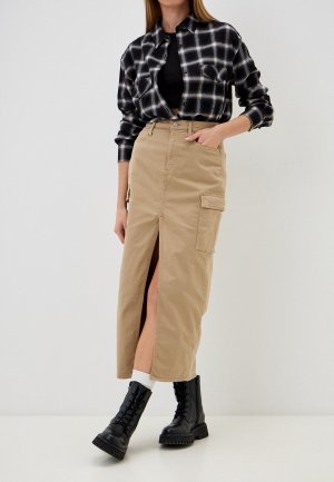 Юбка джинсовая Calvin Klein Jeans. Цвет: коричневый