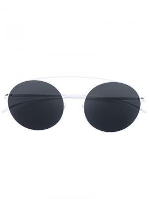 Классические круглые солнцезащитные очки Mykita. Цвет: белый