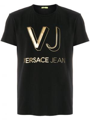 Футболка с принтом логотипа Versace Jeans. Цвет: чёрный